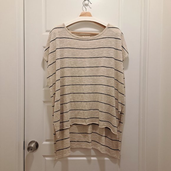 Eileen Fisher Striped Bateau Neck Hi-Low Top, Size XL , New with tag - Picture 2 of 8